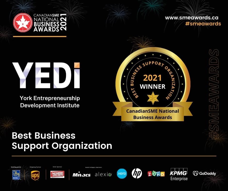 YEDI Named Best Business Support Organization in Canada at Canadian SME Awards