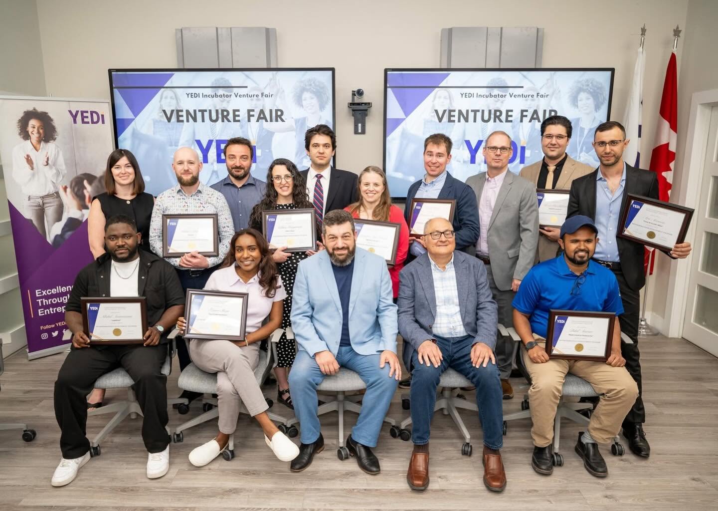 June 2026 Venture Fair Photo of YEDI Incubator 2025 Venture Fair participants holding certificates during the graduation ceremony